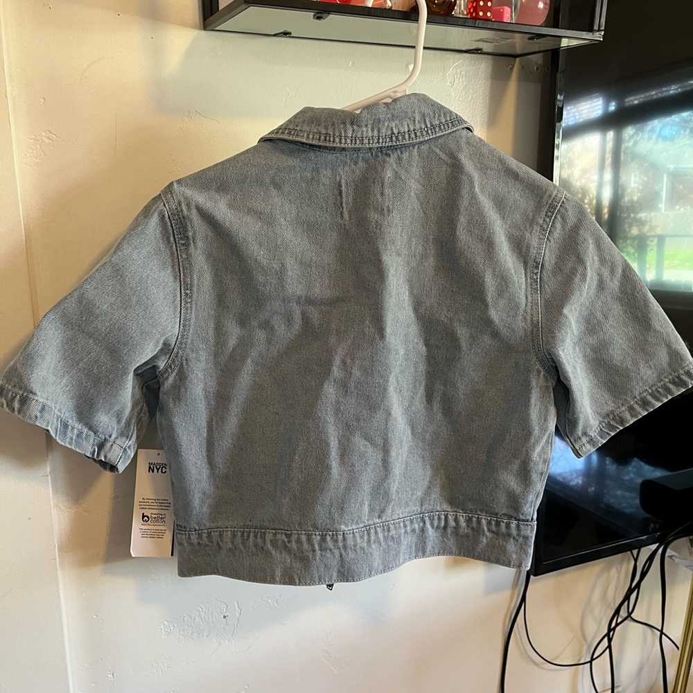 NYC Light Blue Crop Denim Short-Sleeve Jacket for Kids - Picture 2 of 3